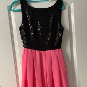 Black and pink dress
